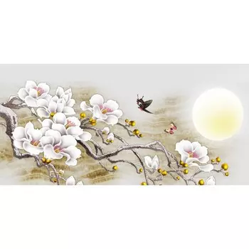 Фотосетка, 320 155 см, с фотопечатью, «Белая магнолия»