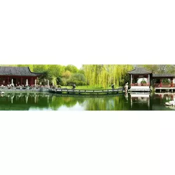 Фотосетка, 600 155 см, с фотопечатью, «Павильон на воднй глади»