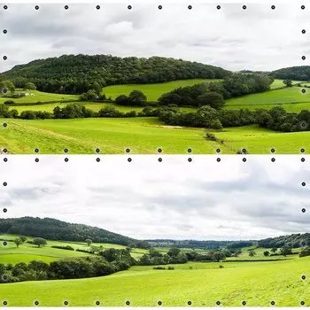Фотосетка, из двух полотен по 314 155 см, с фотопечатью, люверсы шаг 0.3 м, «Зелёные холмы Тосканы»