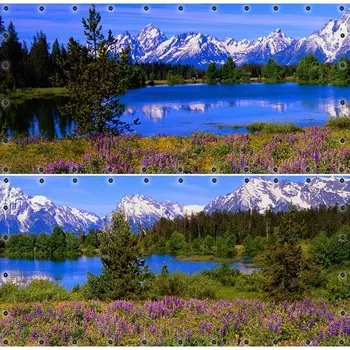 Фотосетка, из двух полотен по 314 155 см, с фотопечатью, люверсы шаг 0.3 м, «Озеро»