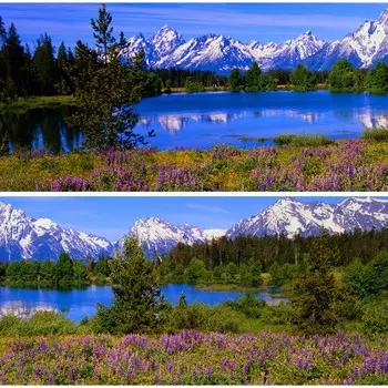 Фотосетка, из двух полотен по 320 155 см, с фотопечатью, «Озеро»