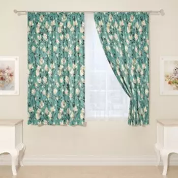 Фотошторы «Белая магнолия», размер 145x160 см, 2 шт