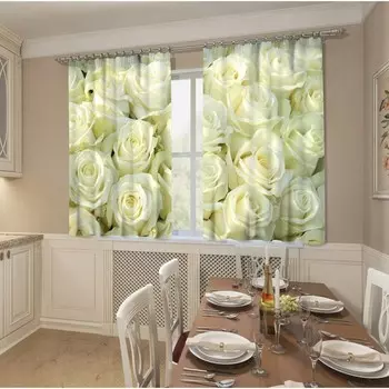 Фотошторы «Белый бархат», размер 145x160 см, 2 шт