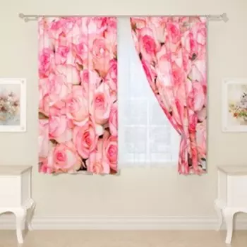 Фотошторы «Бутоны роз», размер 145x160 см, 2 шт