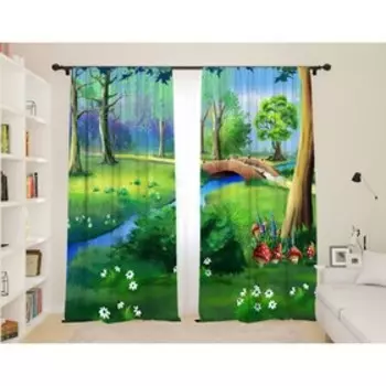 Фотошторы для детской «Чудесный парк», размер 145x260 см, 2 шт