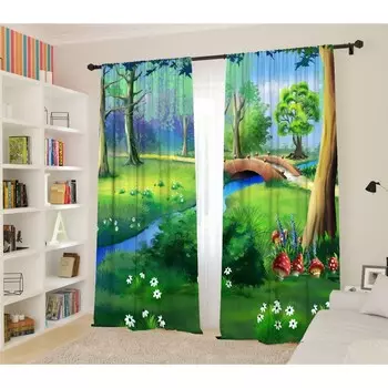 Фотошторы для детской «Чудесный парк», размер 145x260 см, 2 шт