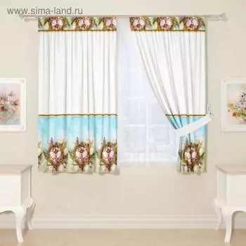 Фотошторы для кухни, размер 145 x 160 см, 2 шт