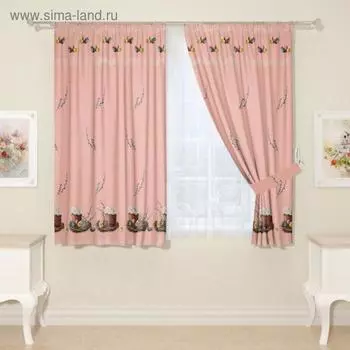 Фотошторы для кухни, размер 145 x 160 см, 2 шт