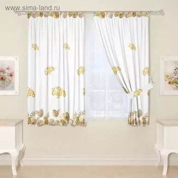 Фотошторы для кухни, размер 145 x 160 см, 2 шт