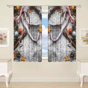 Фотошторы для кухни, размер 145x160 см, 2 шт