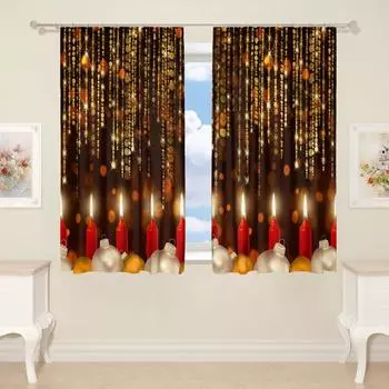 Фотошторы для кухни, размер 145x160 см, 2 шт