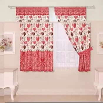 Фотошторы для кухни, размер 145x160 см, 2 шт