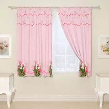 Фотошторы для кухни, размер 145x160 см, 2 шт