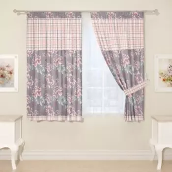 Фотошторы для кухни, размер 145x160 см, 2 шт