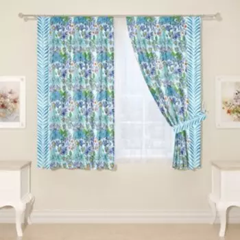 Фотошторы для кухни, размер 145x160 см, 2 шт