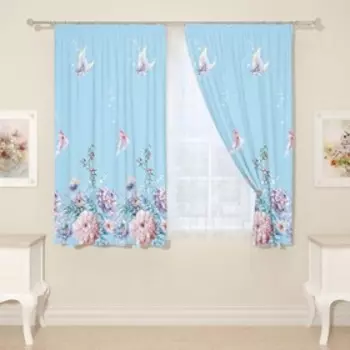 Фотошторы для кухни, размер 145x160 см, 2 шт