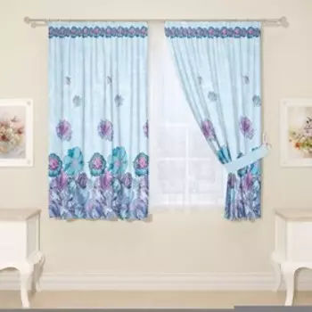 Фотошторы для кухни, размер 145x160 см, 2 шт