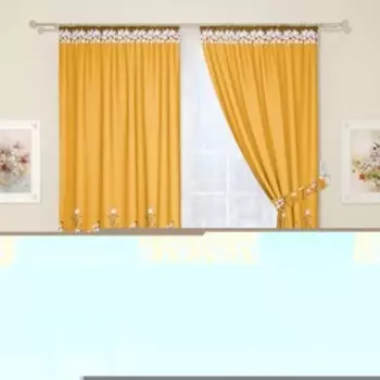 Фотошторы для кухни, размер 145x160 см, 2 шт