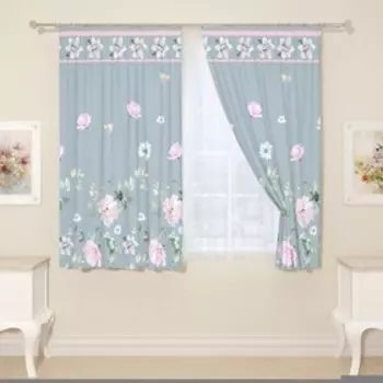 Фотошторы для кухни, размер 145x160 см, 2 шт