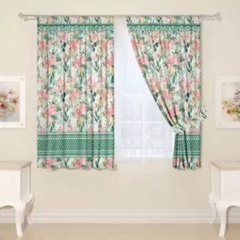 Фотошторы для кухни, размер 145x160 см, 2 шт