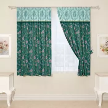 Фотошторы для кухни, размер 145x160 см, 2 шт