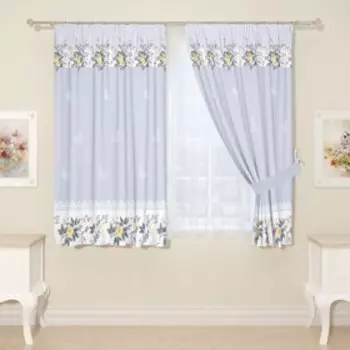 Фотошторы для кухни, размер 145x160 см, 2 шт