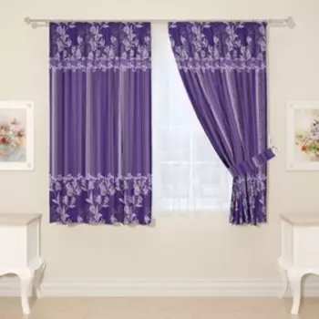 Фотошторы для кухни, размер 145x160 см, 2 шт