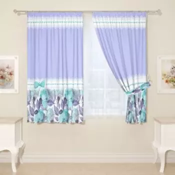 Фотошторы для кухни, размер 145x160 см, 2 шт