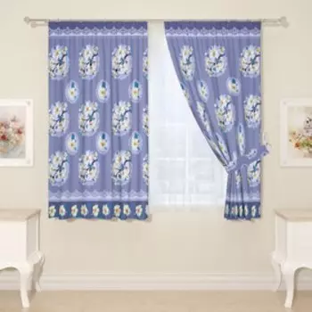 Фотошторы для кухни, размер 145x160 см, 2 шт