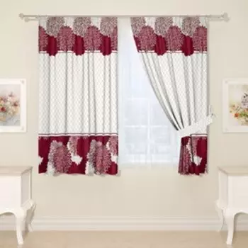 Фотошторы для кухни, размер 145x160 см, 2 шт