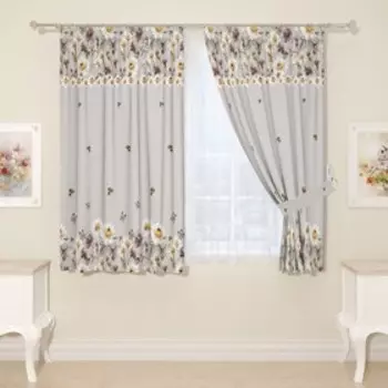 Фотошторы для кухни, размер 145x160 см, 2 шт