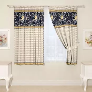 Фотошторы для кухни, размер 145x160 см, 2 шт