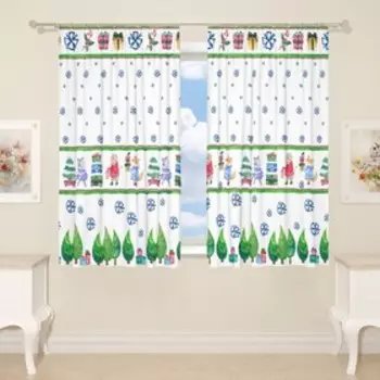 Фотошторы для кухни, размер 145x160 см, 2 шт