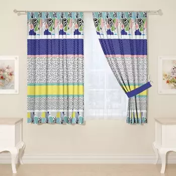 Фотошторы для кухни, размер 145x160 см, 2 шт