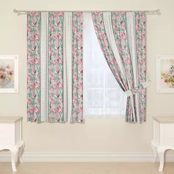 Фотошторы для кухни, размер 145x160 см, 2 шт