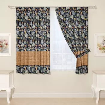 Фотошторы для кухни, размер 145x160 см, 2 шт