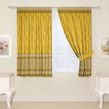 Фотошторы для кухни, размер 145x160 см, 2 шт