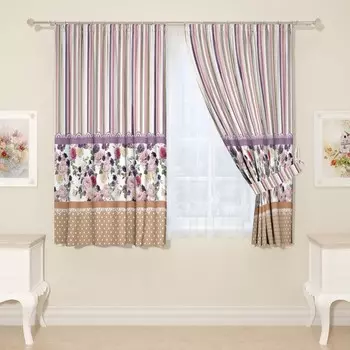 Фотошторы для кухни, размер 145x160 см, 2 шт