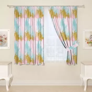 Фотошторы для кухни, размер 145x160 см, 2 шт