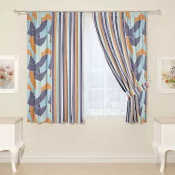 Фотошторы для кухни, размер 145x160 см, 2 шт