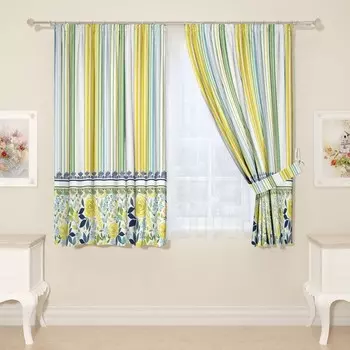 Фотошторы для кухни, размер 145x160 см, 2 шт