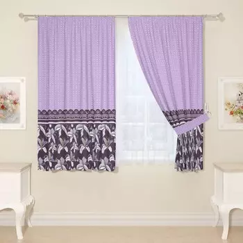 Фотошторы для кухни, размер 145x160 см, 2 шт