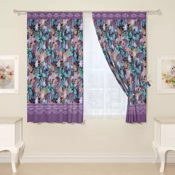 Фотошторы для кухни, размер 145x160 см, 2 шт