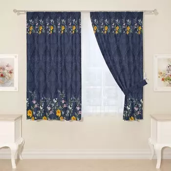 Фотошторы для кухни, размер 145x160 см, 2 шт