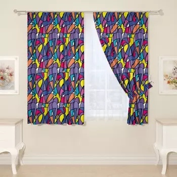 Фотошторы для кухни, размер 145x160 см, 2 шт