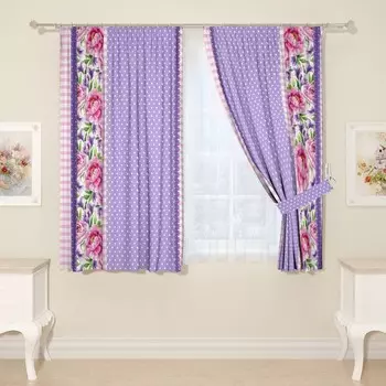 Фотошторы для кухни, размер 145x160 см, 2 шт