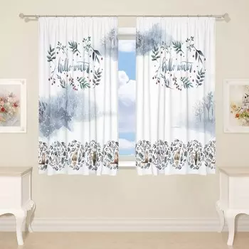 Фотошторы для кухни, размер 145x160 см, 2 шт