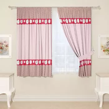 Фотошторы для кухни, размер 145x160 см, 2 шт