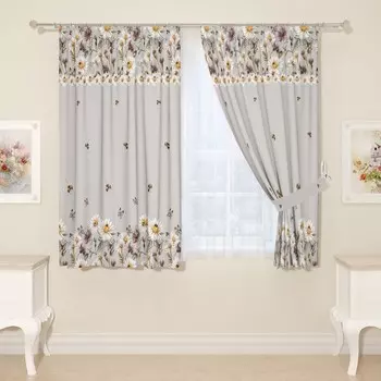 Фотошторы для кухни, размер 145x160 см, 2 шт