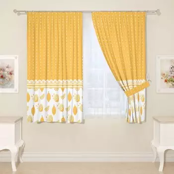 Фотошторы для кухни, размер 145x160 см, 2 шт